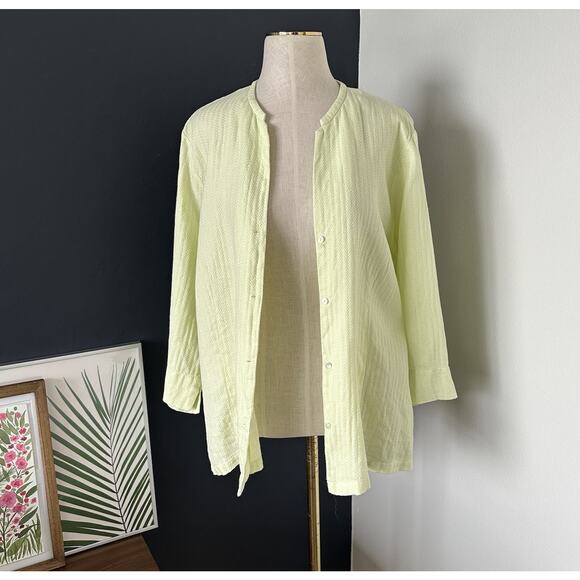 Eileen Fisher Women’s Linen Top Woven Linen Long Shirt Buttoned - Picture 4 of 10